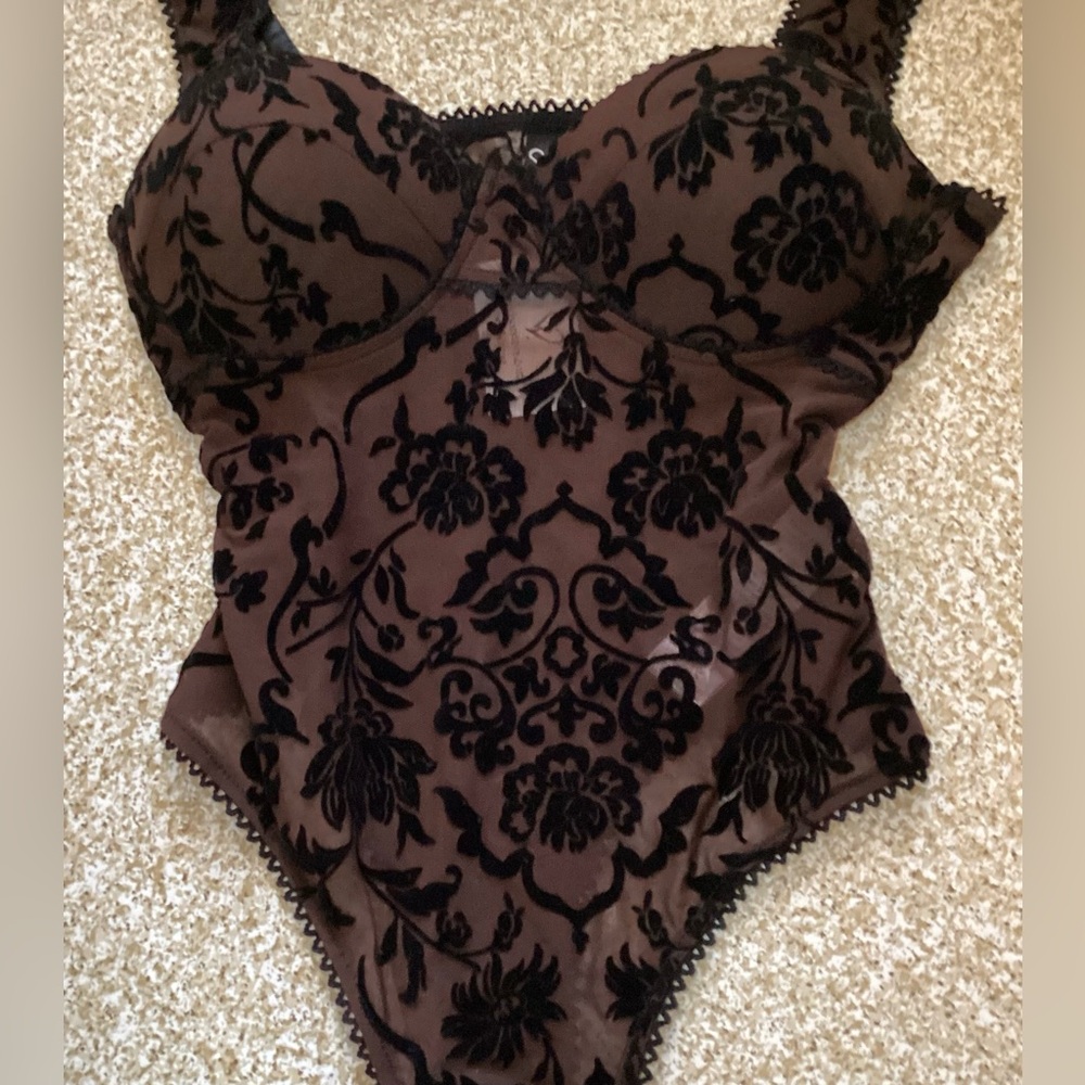 Windsor Flocked Bustier Bodysuit